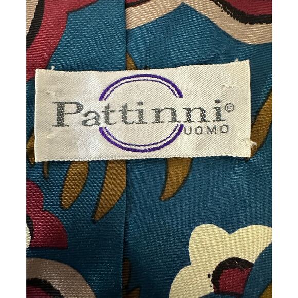 Pattinni Uomo Italian Made Silk Blue Paisley Print Neck Tie - Picture 2 of 3